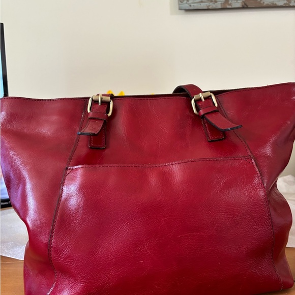 Patricia Nash Red Leather Tote Vintage - Picture 5 of 14